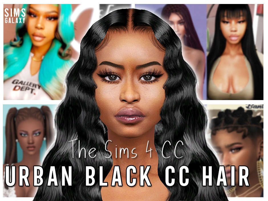 Sims 4 CC Hair Black Urban Girl