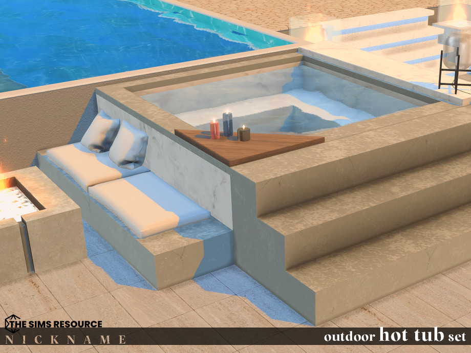 Outdoor hot tub set