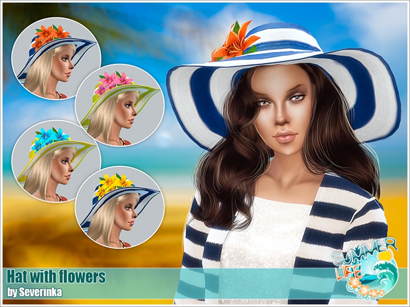 [Island Paradise] Hat with flowers