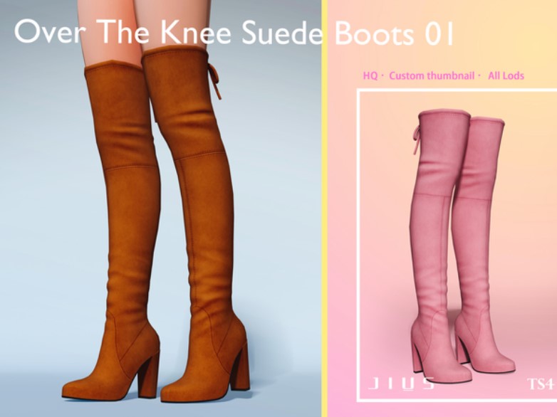 Over The Knee Suede Boots 01