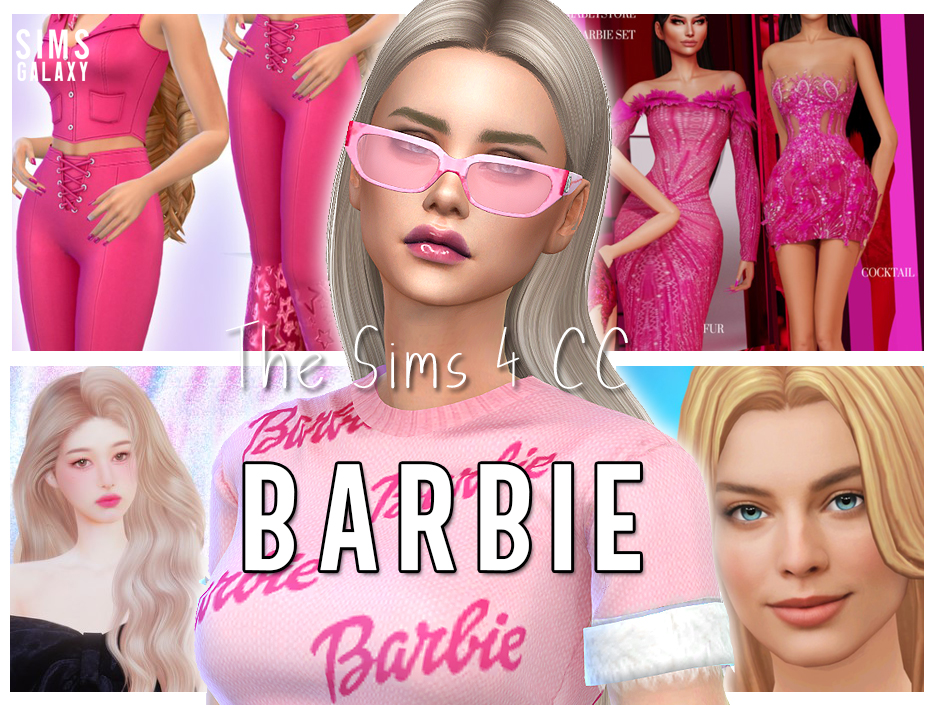 Sims 4 Barbie CC Pink Collection