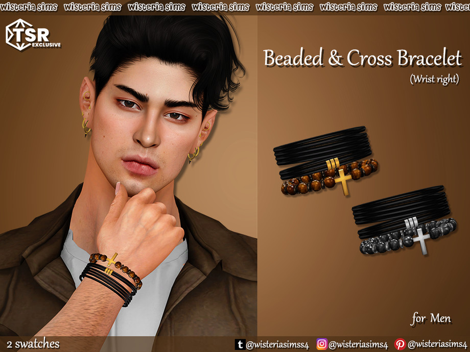 Beaded & Cross Bracelet