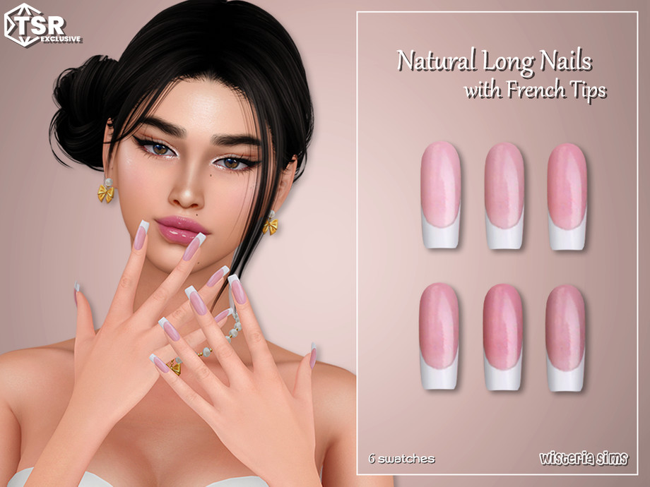 Natural Long Nails with French Tips