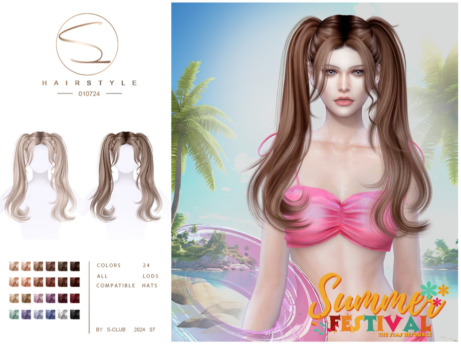 (Summer festival) double ponytail hairstyle 010724